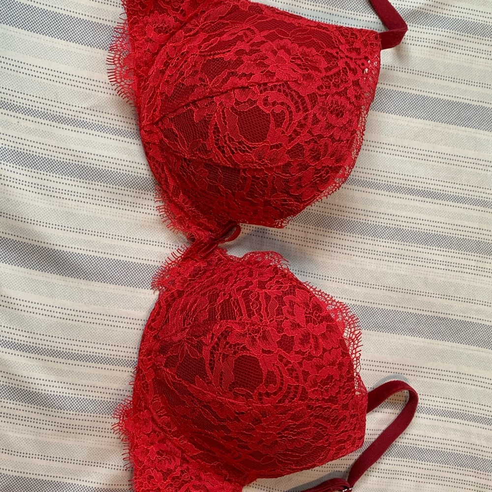 Victoria Secret Red Lacey bra size 34B